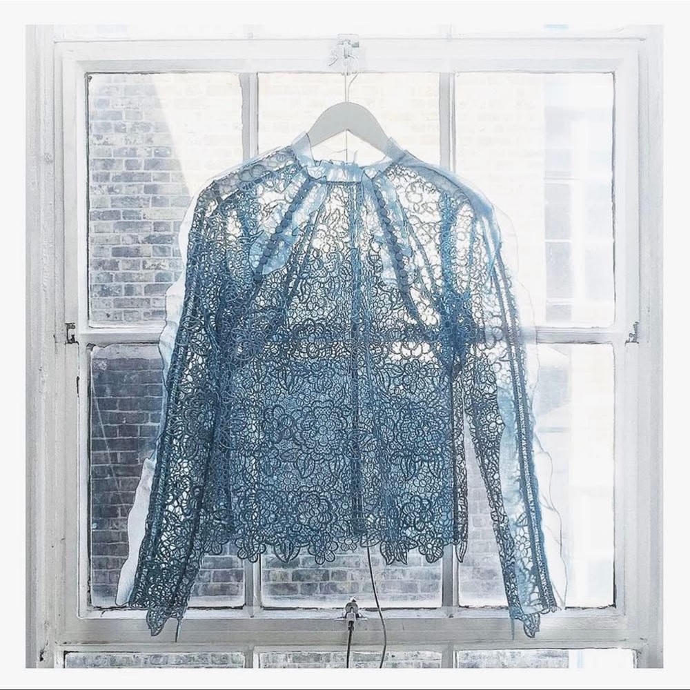 Self-Portrait Blue Lace Blouse